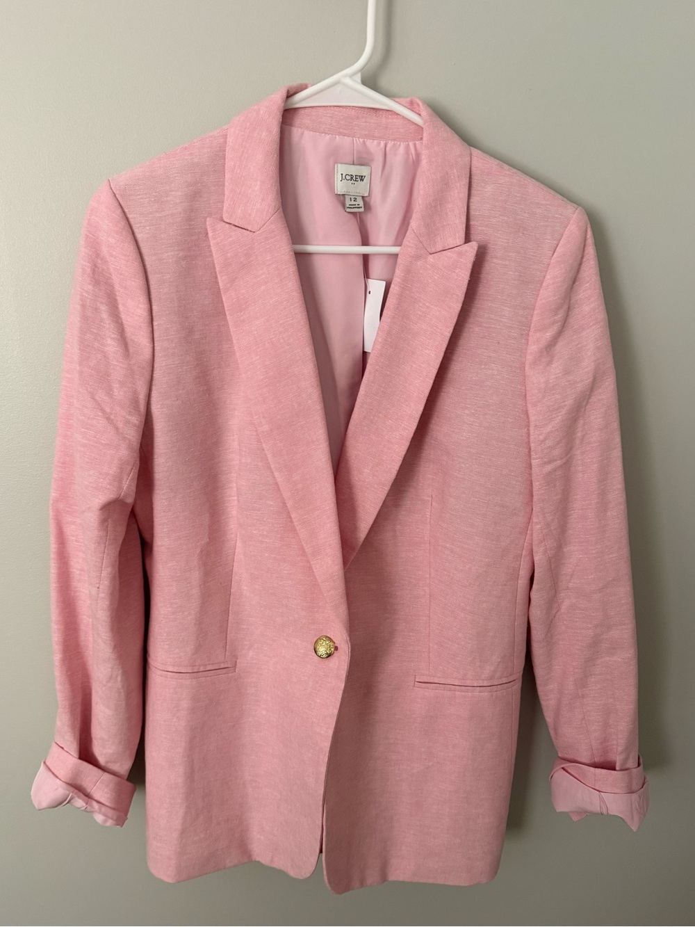 J. Crew Light Pink Single-Button Blazer